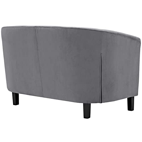 Modway Prospect Velvet Upholstered Contemporary Modern Loveseat In Gray
