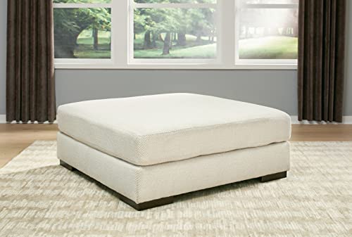 Signature Design by Ashley Zada Modern Oversized Accent Ottoman, White