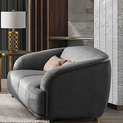 Acanva Modern Barrel Back T-Shaped Seat Cushion Design Living Room Sofa, 69" W Loveseat, Grey