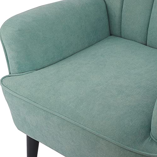 LSSPAID Accent Chairs, Fabric Upholstered Armchairs, Mid Century Modern Accent Chair, Wooden Living Room Chairs, Green, Set of 1