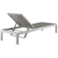 Modway Shore Aluminum Outdoor Patio Chaise Lounge Chair in Silver Gray