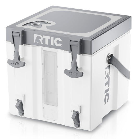 RTIC Ultimate Patio 3 Gallon Portable Drink Beverage Dispenser, Stackable with 2 Taps, Bottleless, BPA-Free, for Sports, Camping, BBQ, Parties, Picnic, and More, White