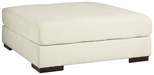 Signature Design by Ashley Zada Modern Oversized Accent Ottoman, White