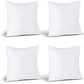 Utopia Bedding Throw Pillows (Set of 4, White), 18 x 18 Inches Pillows for Sofa, Bed and Couch Decorative Stuffer Pillows