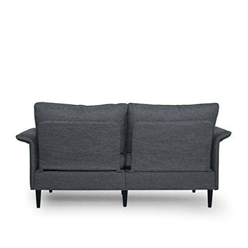 Christopher Knight Home Resaca 3 Seater Sofa, Charcoal + Dark Brown