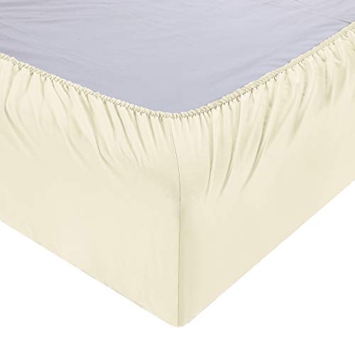 ELINEN Bamboo Viscose Sheet Set - Queen Size, 4 Piece Set with Deep Pockets up to 18 Inches - Luxuriously Soft, Cooling, and Silky Sateen Weave - Ivory (Queen)