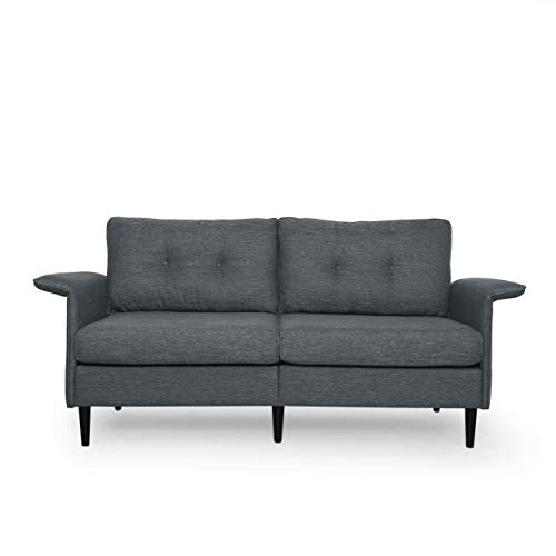 Christopher Knight Home Resaca 3 Seater Sofa, Charcoal + Dark Brown