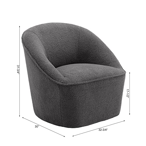 SOURCEONE.ORG Source One Amelia Boucle Accent Swivel Chair, Gray