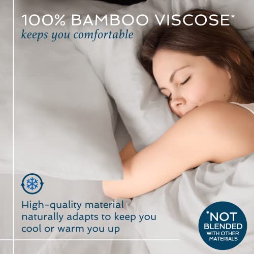 Hotel Sheets Direct 100% Viscose Derived from Bamboo Sheets Queen - Cooling Luxury Bed Sheets w Deep Pocket - Silky Soft - White