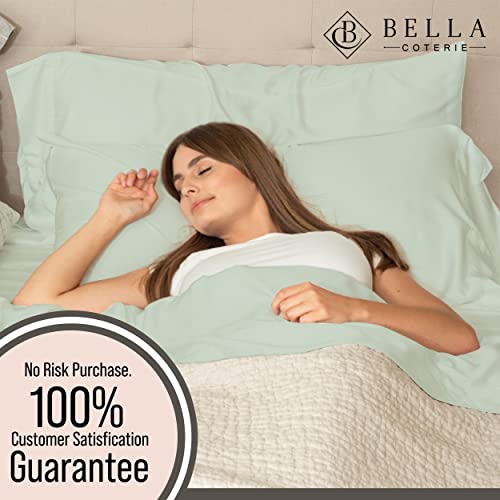 Bella Coterie Luxury King Bamboo Sheet Set | Organically Grown | Ultra Soft | Cooling for Hot Sleepers | 18" Deep Pocket [Sea Glass]