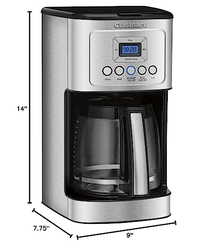 Cuisinart Coffee Maker, 14-Cup Glass Carafe, Fully Automatic for Brew Strength Control & 1-4 Cup Setting, Stainless Steel, DCC-3200P1