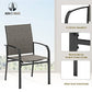 HERA'S HOUSE 5 Pieces Patio Dining Set, Outdoor Table and Chairs Set for 4, 4 x Grey Testilene Dining Chair, 37" Square Metal Dining Table, for Lawn Garden Backyard Deck