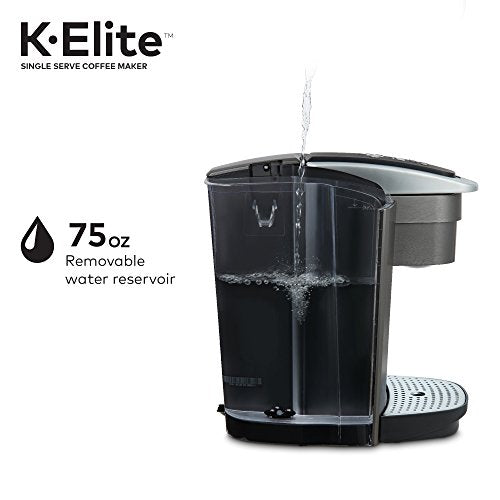 Keurig K-Elite Single-Serve K-Cup Pod Coffee Maker, Brushed Slate, 12 oz. Brew Size