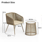 EAST OAK Breezeway Patio Furniture Set, 3-Piece Outside Bistro Set Handwoven Rattan Wicker Chairs with Waterproof Cushions, Tempered Glass Table, Outdoor Conversation Set for Porch, Coffee & Beige