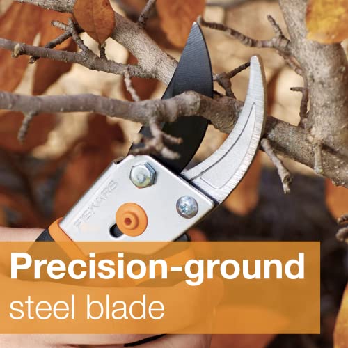 Fiskars Gardening Tools: Bypass Pruning Shears, Sharp Precision-ground Steel Blade, 5/8” Plant Clippers (91095935J)