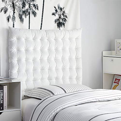 DormCo Rainha Cushion Tufted College Headboard - White Velvet