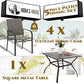 HERA'S HOUSE 5 Pieces Patio Dining Set, Outdoor Table and Chairs Set for 4, 4 x Grey Testilene Dining Chair, 37" Square Metal Dining Table, for Lawn Garden Backyard Deck