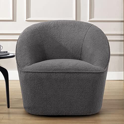 SOURCEONE.ORG Source One Amelia Boucle Accent Swivel Chair, Gray