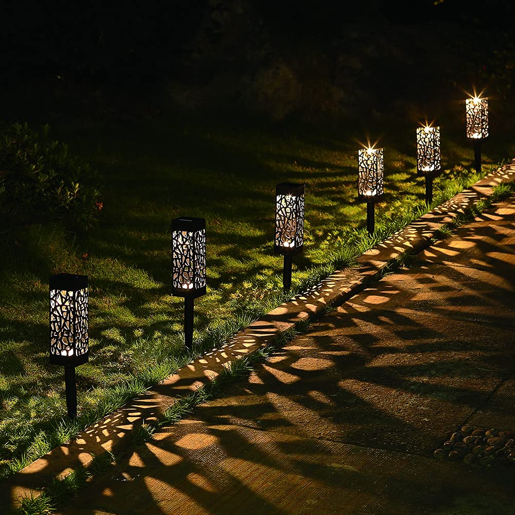 MAGGIFT 8 Pcs Solar Powered LED Garden Lights, Solar Path Lights Outdoor, Automatic Led Halloween Christmas Decorative Landscape Lighting for Patio, Yard and Garden