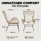 IDZO Patio Wicker Set of 2 Outdoor Dining Chairs, 500lbs, Beige